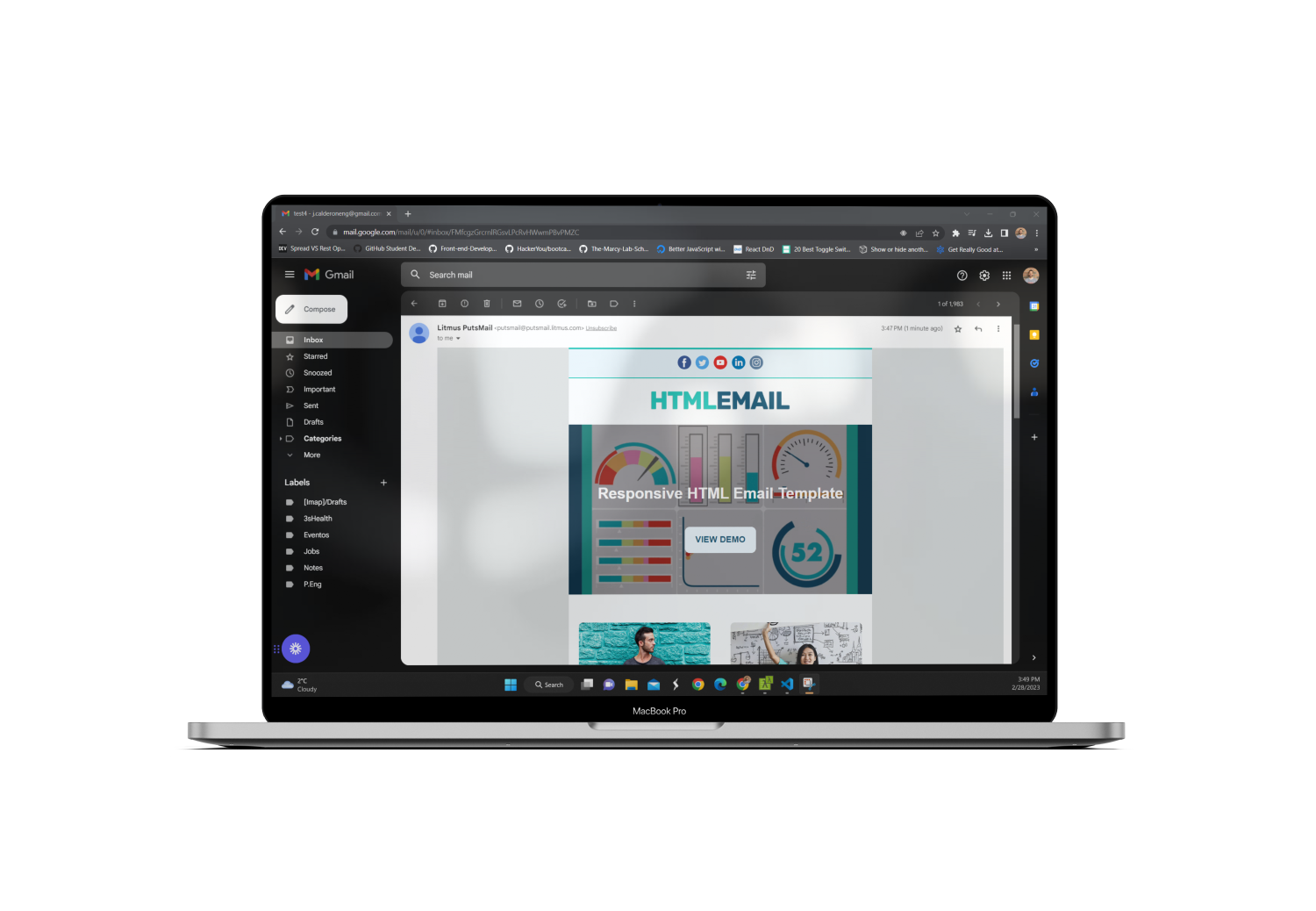 Screenshoot of HTML Email Template